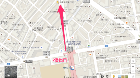 R628の駅からの行き方